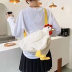 Women’s Faux Fur Cartoon Chicken Plush Tote & Crossbody Bag Photo 4