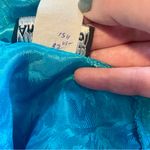 Vintage Ann Chabrol Teal Floral Jacquard Blouse w/ Bow Neck – Size 16 Blue Photo 9