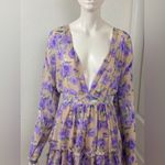 Boohoo Purple Floral Long Sleeve Dress Size 12 Photo 9