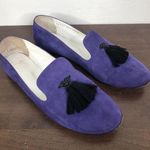 Giuseppe Zanotti Women's Size 37.5 Suede Black Tassel Slip On Loafers Flats Photo 1