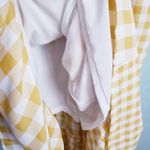 Chic Soul  Yellow And White Gingham Tiered Midi Dress Photo 6