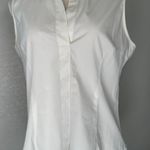 Armani Collezioni Womens White Cotton Button Down Sleeveless Blouse Top Size 12 Photo 3