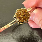 Kendra Scott Arden Open Pinch Cuff Bracelet Gold Tone Bronze Drusy Photo 0