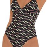 Cupshe One Piece Geometric Swimsuit V Neck O Ring Back Cutout Adjustable Straps Photo 0