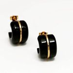 Onyx Earrings,  Hoop Earrings Photo 4