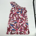 J.Crew  tropical leaf Floral One Shoulder Dress Ruffle Sleeveless J0954 hawaii XS Photo 2