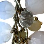 EXPRESS Statement Necklace White Clear Pale Yellow Bauble Beads with Gold Accents Photo 5