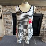 Blue and White Striped Sleeveless Relaxed Tank Top Size M Photo 3
