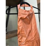 Nookie Rebel Faux Leather Halter Mini Dress Tan Womens Size Medium Photo 4