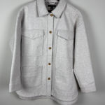 Banana Republic  Shacket Womens Medium Shirt Jacket Oatmeal 4 Pockets Minimalist Photo 0