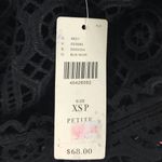 Deletta  Black Crochet Boho Knit Top XS Petite NWT Photo 5