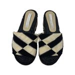Stella McCartney  espadrille platform black and white slide sandals 35 Photo 1