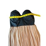 Reverse Black Faux Leather Bustier with Pink Pleated Skirt Dress - Size M Photo 2