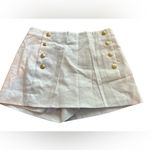 J.Crew J. Crew Women's White A-Line skort 8 Knee Length Gold Buttons Casual Photo 1