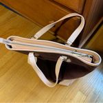 Juicy Couture Pam Gela Velour Dark Purple and Pink Leather Large Tote Bag Photo 9