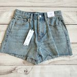 Topshop Denim Comfort Stretch Mom Shorts in Bleach Blue Size 2 Petite NWT Photo 4