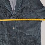 Denim & Co. Women Size 2X Suede Leather Fringed Jacket Blazer Black Photo 4