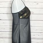 Victoria's Secret Victoria’s Secret Gold Sequin & Sheer Black Mesh Lingerie Chemise Size Small Photo 5