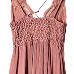 Free People  Adella Slip Mini Dress Flowy Ruffle Lace Color Rose Size XS Photo 6