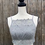 Aerie Grey Lace High Neck Bralette Size M Photo 0