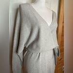 ZESICA WRAP BELTED KNITTED BACKLESS BODYCON DRESS NWT size M Gray Size L Photo 2