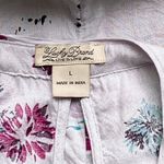 Lucky Brand Lavender Floral Split VNeck Lilac Sleeveless Blouse ~ Women's LARGE Photo 5