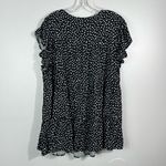 SheIn Black White Polka Dot Tiered Ruffle Flutter Sleeve Longline Tunic Top 2XL Photo 4