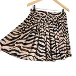 J.Crew‎ Featherweight Satin Pleated Mini Skirt in Zebra Stripe Brown Beige, Sz 2 Photo 6