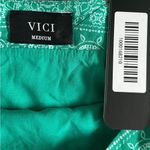 VICI NWT‎  Sarong Style Lightweight Green White Lined Mini Skirt Resort Sz Medium Photo 5