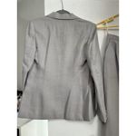 Vintage Linen Blend Skirt Suit Set Blazer Career Wear Made in Poland 6 Gray Photo 7