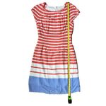 Boden USA Boden Striped Cap Sleeve Fit and Flare Dress Size 4 Blue Pink White Photo 2