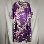 Vicabo Purple Floral Peacock Satiny Kimono Robe Lingerie Size Large NWOT Photo 10