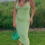 Amanda Uprichard  Green Cotton Crochet Beachy Lainey Midi Dress Size Medium Photo 9