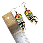 Vintage BOB MARLEY Reggae long drop beaded earrings Photo 3