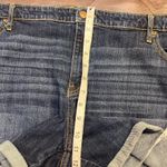 Ava & Viv 24W Dark Wash Mid Rise Midi Short Denim Cuffed Distressed Plus Size Blue Photo 10