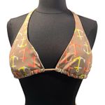 Victoria's Secret Victoria Secret Anchor Print Tan Halter Bikini Top Photo 1