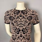 Torn By Ronny Kobo Dress Bodycon Knit Floral Stretch Mini Fitted Short Sleeves Photo 5