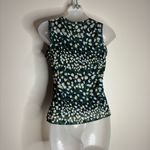 Rafael Vintage 90s retro stretch tank top petite small blue green print pattern Size undefined Photo 2