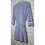 J. CREW Striped Tunic shirt Dress Belted blue white Cotton Poplin beach summer 0 Photo 6