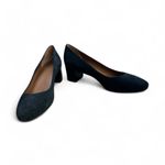 Aquatalia  Black Suede Block Heel Pumps Size 9 Photo 1