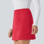 Halara NWT High Waisted 2-in-1 A Line Mini Corduroy Casual Skirt size L. Lined Photo 2