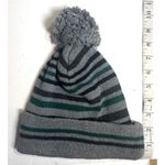 Gray Striped Knit Pom Photo 3