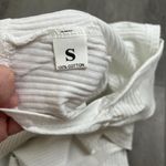 Off Shoulder Ribbed/Ruched Crop Long Sleeve Shirt White Size Small Photo 3