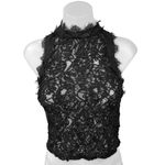 ZARA  Trafaluc Black Floral Lace Halter Embroidered Sleeveless Crop Tank Top Sz S Photo 4