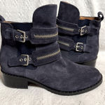 Gentle Souls  Navy Suede Combat Boots Photo 0