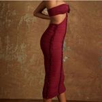 Oh Polly  Rose Bow-Detail Ruched Cutout Dress in Red Wine Photo 2