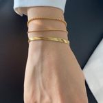 18k Gold Chain Bracelet, Flat Chain Bracelet, Snake Chain Bracelet Photo 1