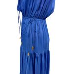 Karina Grimaldi  Sabrina‎ Maxi Dress Tiered Short Sleeve Silk Blend Blue Size XS Photo 10