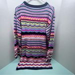 Colorful Striped Knit Sweater Pink Size L Photo 8
