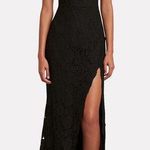 Fame and Partners Selma Black Lace One Shoulder Slit Formal Gown Size 8 Photo 0
